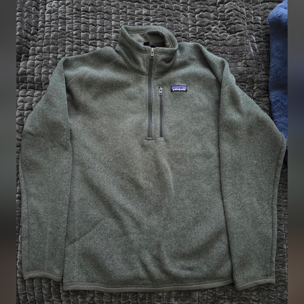 Patagonia Men's Olive Zip-Up Sweater